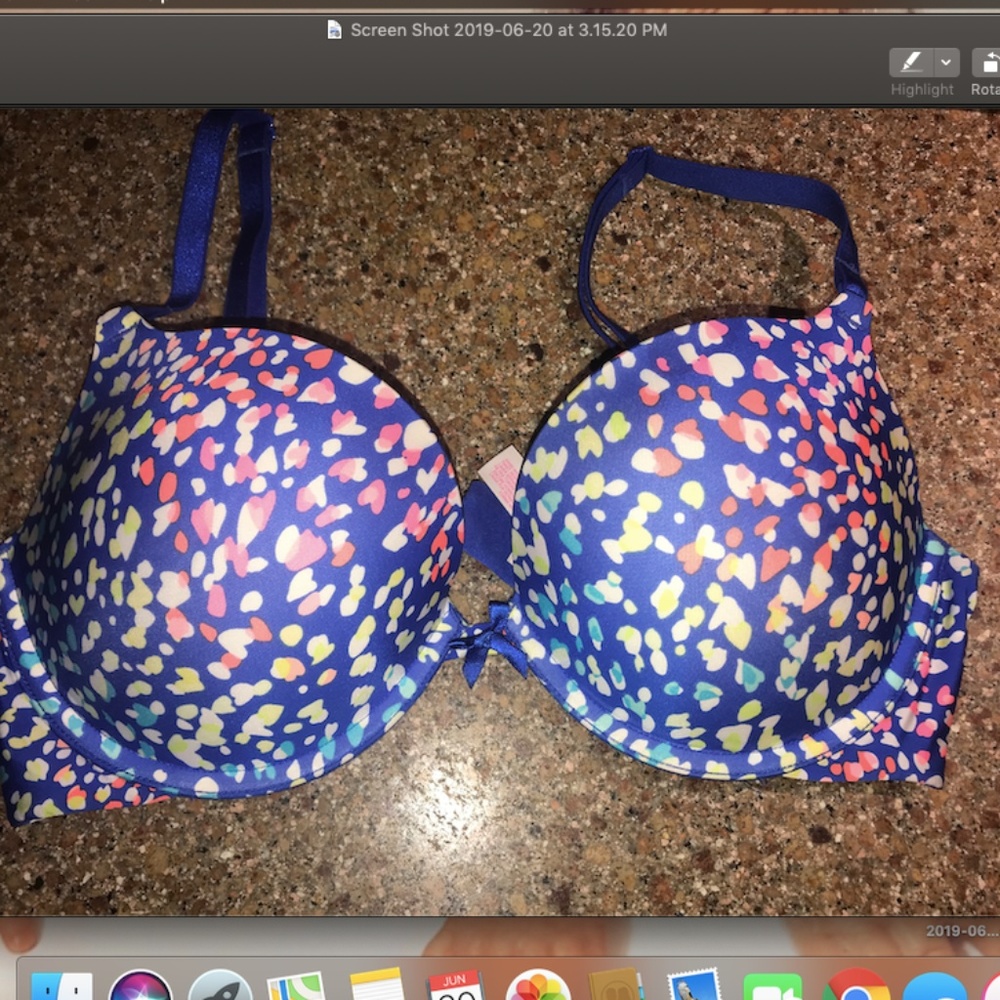 Victoria's secret BLUE with colored specs Bra 34d